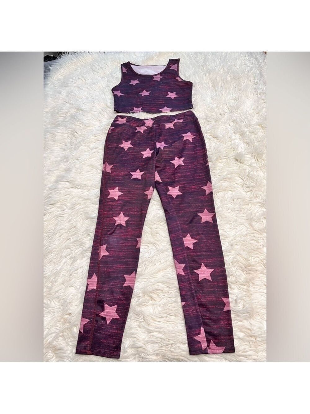 Women’s Purple Star Active Sports Bra & Yoga Pant Workout Set